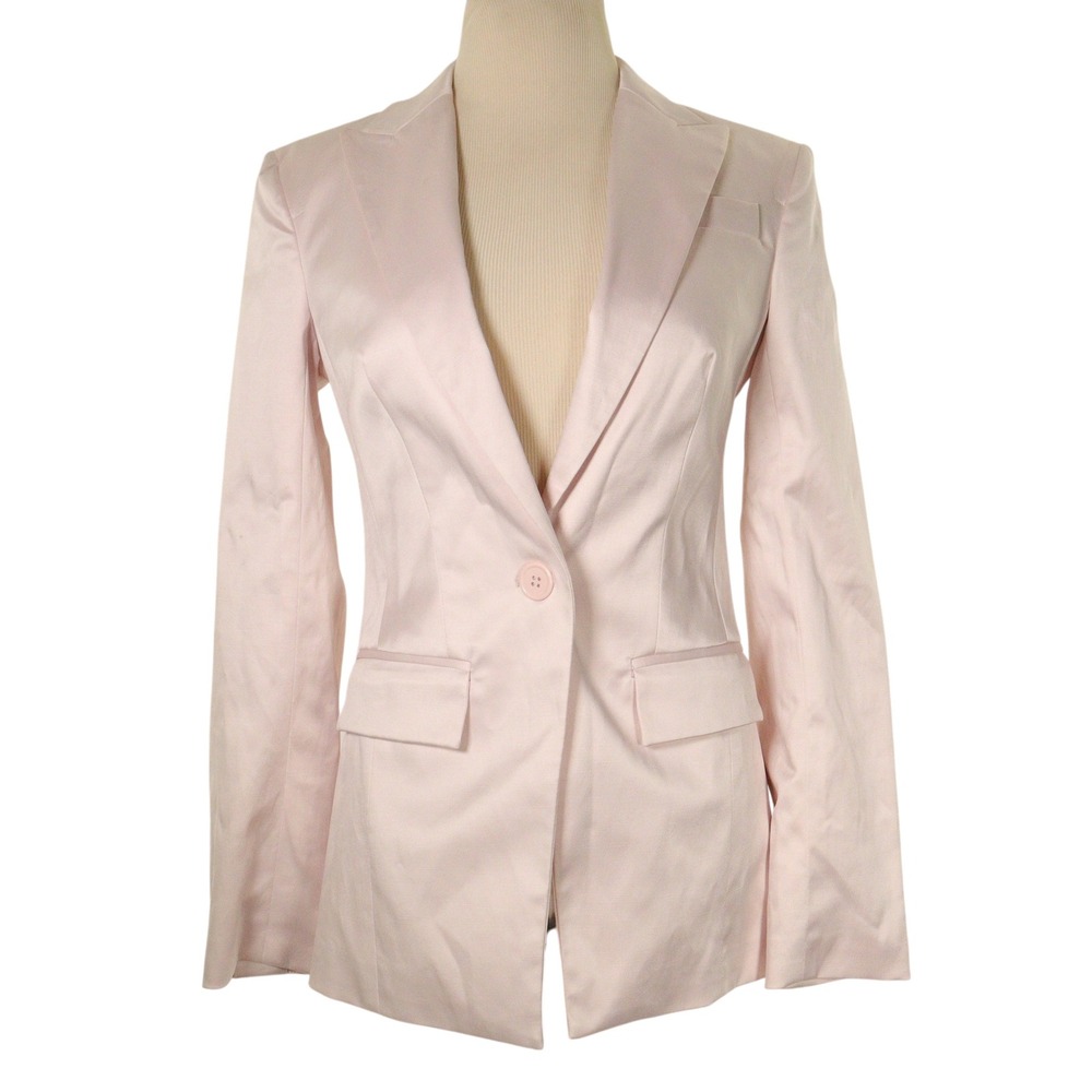 Bebe Blazer Jacket Single Button Legally Blonde Petal Pink Career Women 2 *NEW